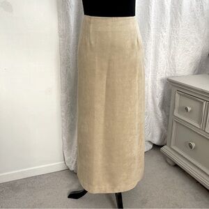 Spanner Vegan Ultra Suede Maxi Skirt Deep Cream Colour Size L
